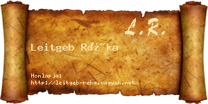 Leitgeb Réka névjegykártya